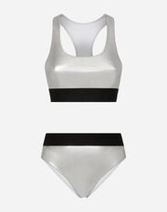 Dolce & Gabbana KIM DOLCE&GABBANA Foiled bikini with branded elastic White O9A73JFUGA2