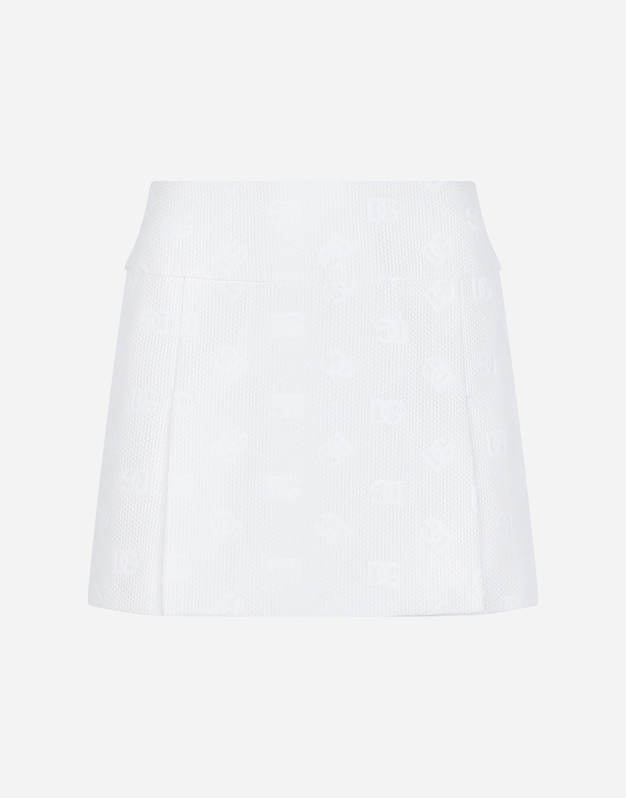 Dolce & Gabbana Quilted jacquard miniskirt with DG logo Print F4CFETHS5NO