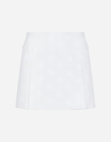 Dolce & Gabbana Quilted jacquard miniskirt with DG logo Pink F4B7LTHLM7L