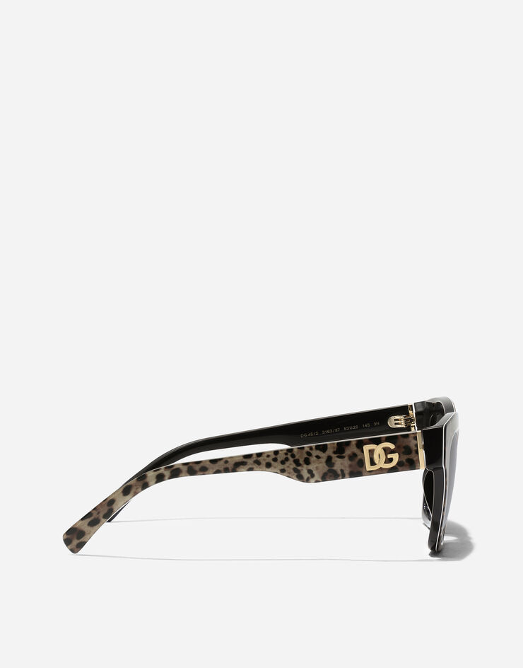 Dolce & Gabbana DG Crossed Sunglasses Leo brown on black VG4512VP387