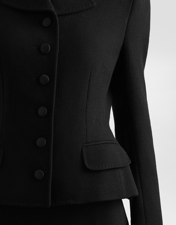 Dolce & Gabbana Chaqueta con cierre recto de lana virgen Negro F26AJTFU23Q