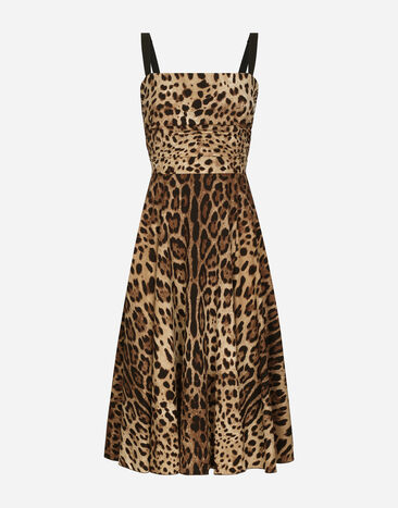 Dolce&Gabbana Wickelkleid aus Cady Leoprint Animal-Print F9R11THSMW8