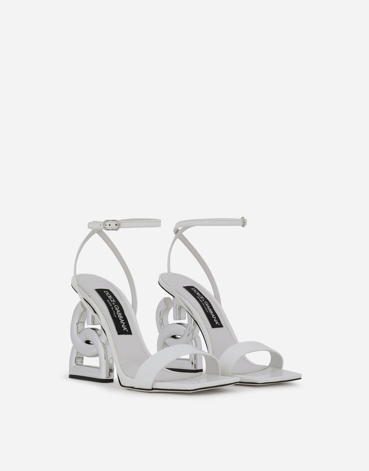Dolce & Gabbana Patent leather sandals with 3.5 heel White CR1376A1037