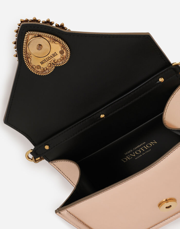 Dolce & Gabbana Маленькая сумка Devotion из наппы с металлическим отливом золотой BB6711A1016