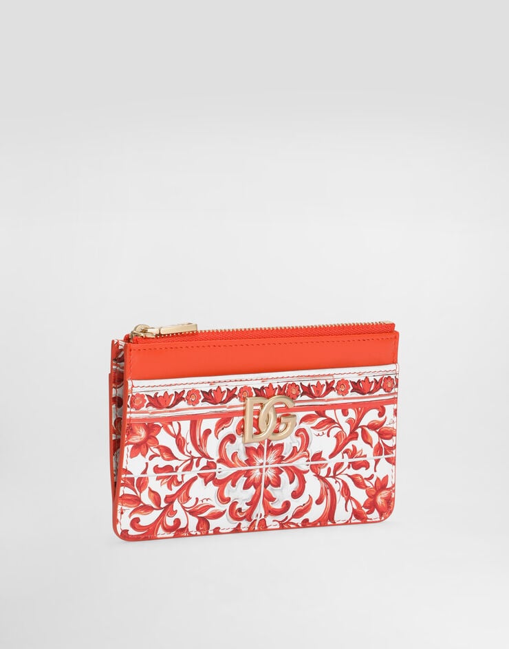 Dolce & Gabbana Majolica-print 3.5 calfskin card holder Multicolor BI1261AO026