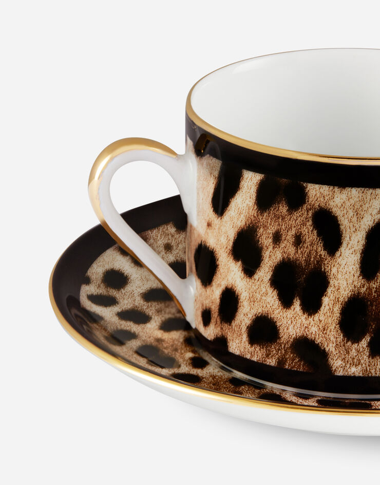 Dolce & Gabbana Tasse à Thé avec Soucoupe en Porcelaine Multicolore TC0093TCA71