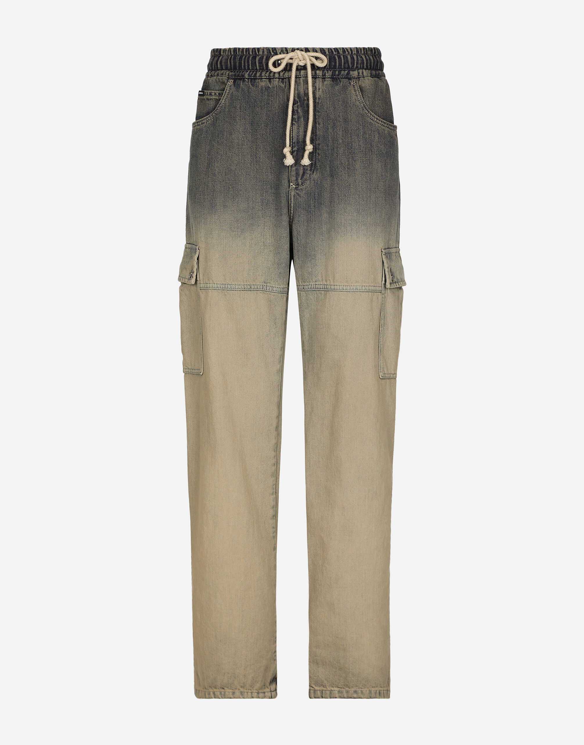 Overdyed d grad denim cargo jeans in Multicolor for