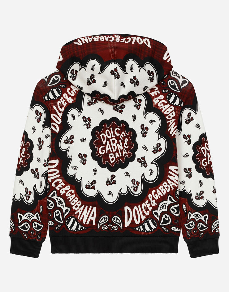 Dolce & Gabbana CAPPUCCIO CON ZIP Stampa L4JWJTII7CX
