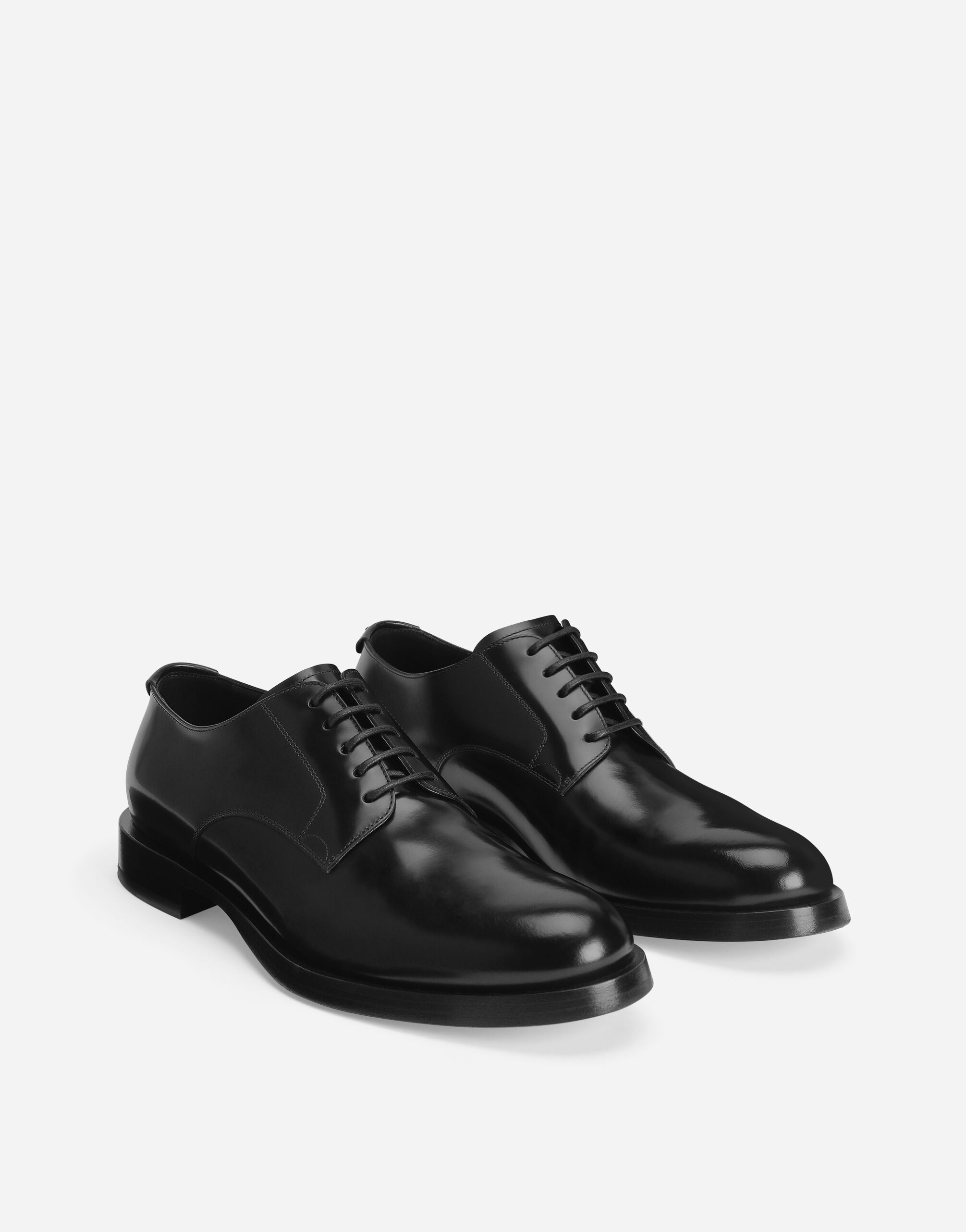 Brushed calfskin derby shoes in Black for Men | Dolce&Gabbana® US