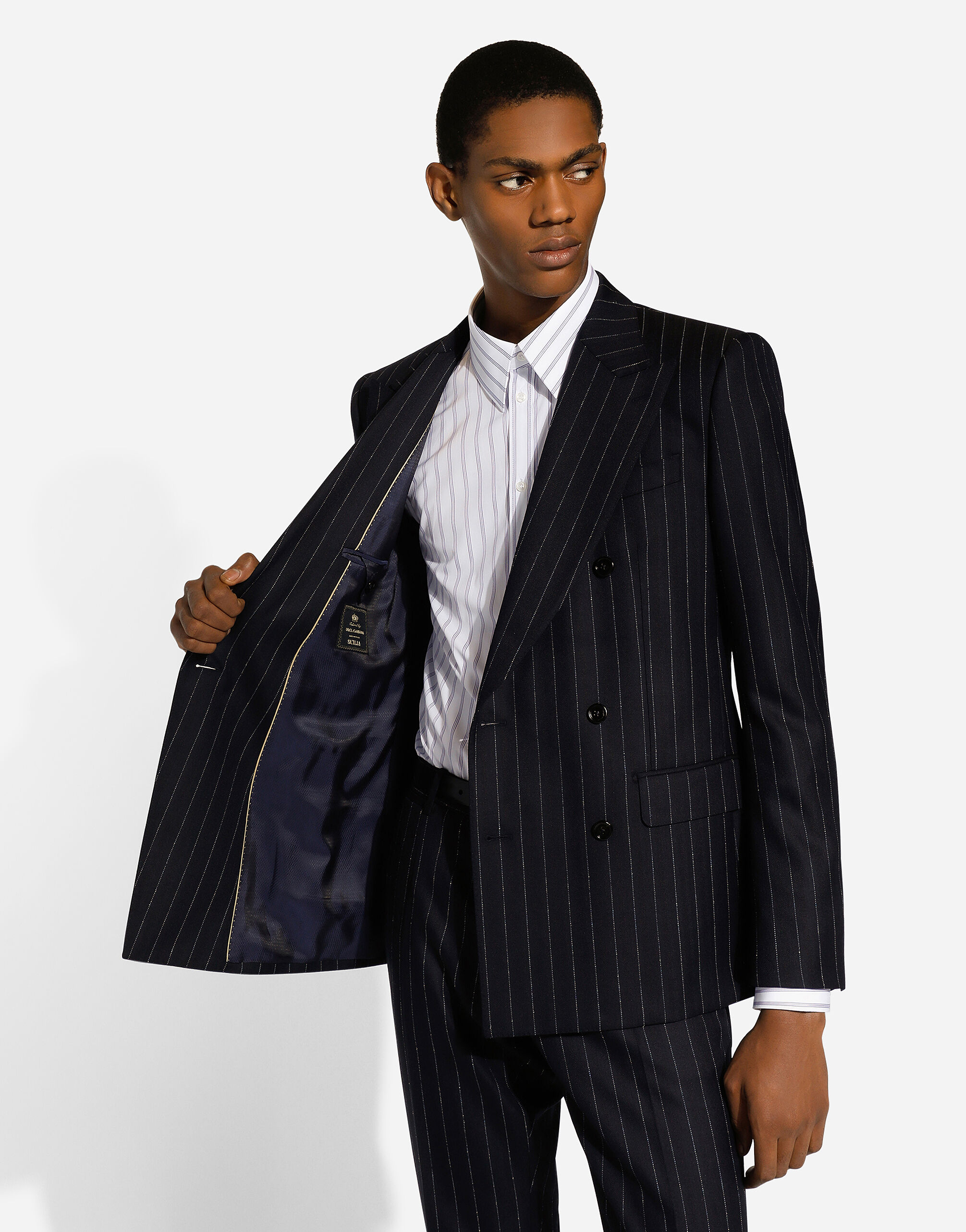 Double-breasted Sicilia-fit suit in Multicolor for Men | Dolce&Gabbana® US