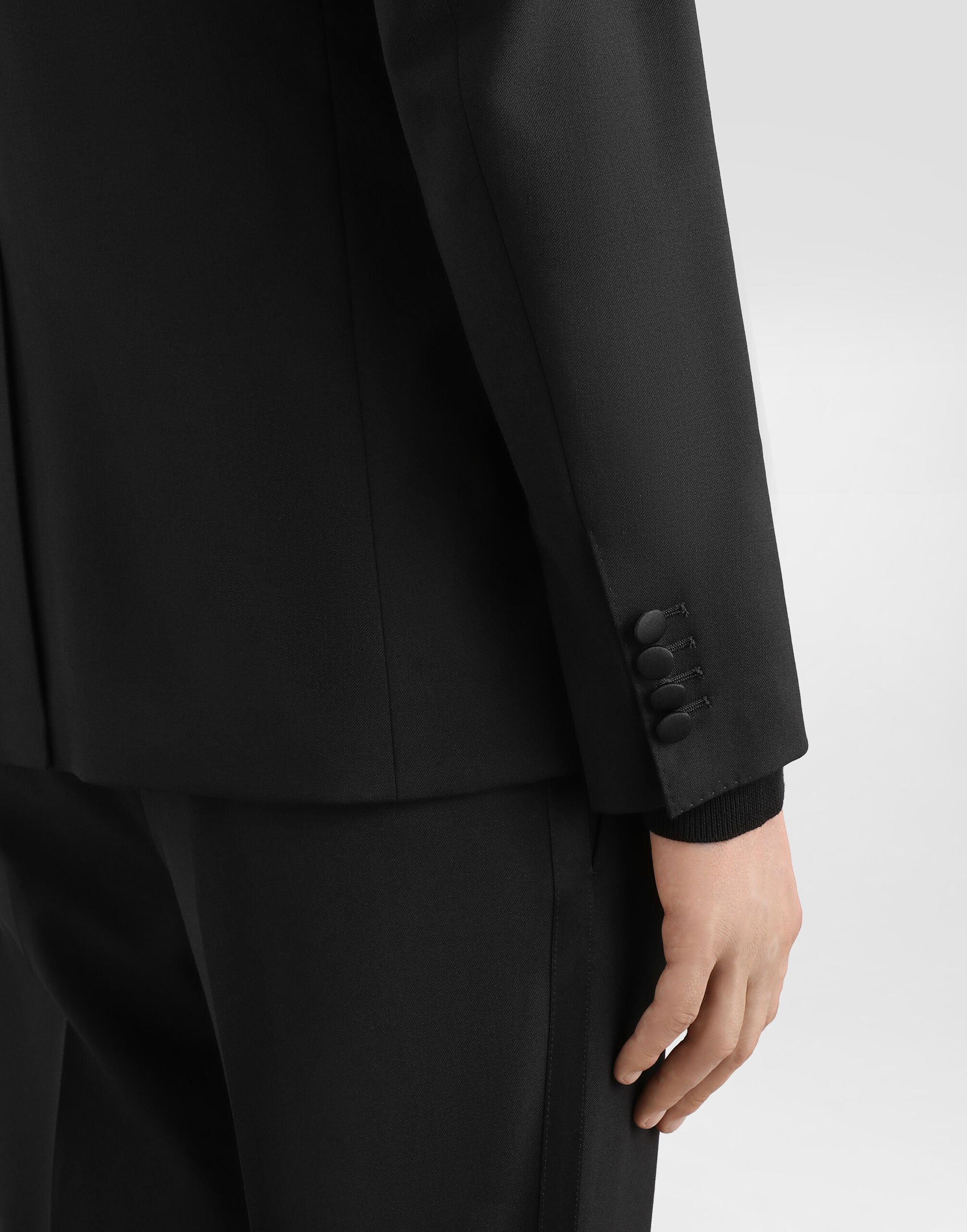 Three-piece Sicilia-fit suit in stretch wool in Black for Men |  Dolce&Gabbana® US