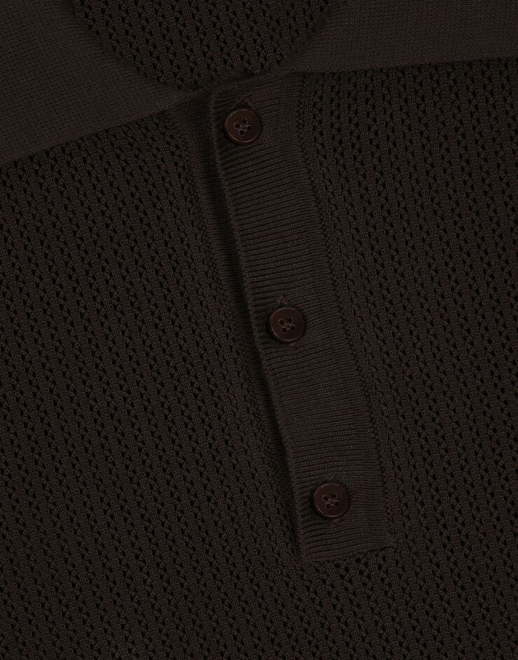Dolce&Gabbana Cotton polo shirt with logo label Brown GXP68TJBCAB