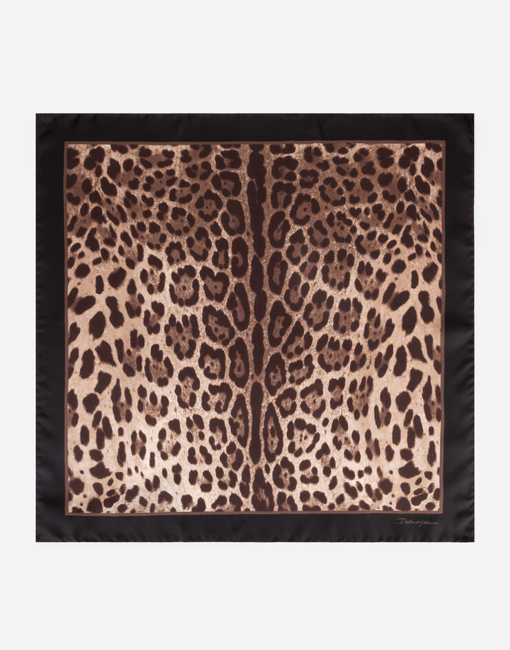 Dolce & Gabbana Silk foulard with leopard print Multicolor GQ211EG0T83