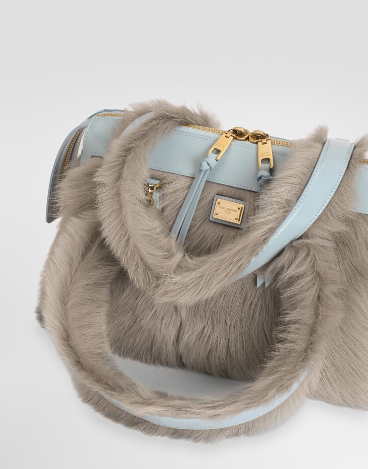 Dolce & Gabbana Vittoria shoulder bag in shearling and calfskin Multicolor BB7953A0736