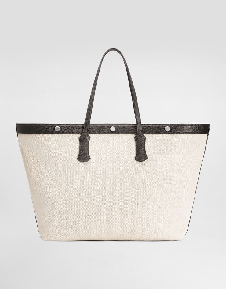 Dolce & Gabbana Atene shopping bag in sale&pepe fabric and alpine calfskin Multicolor BM7806AG440