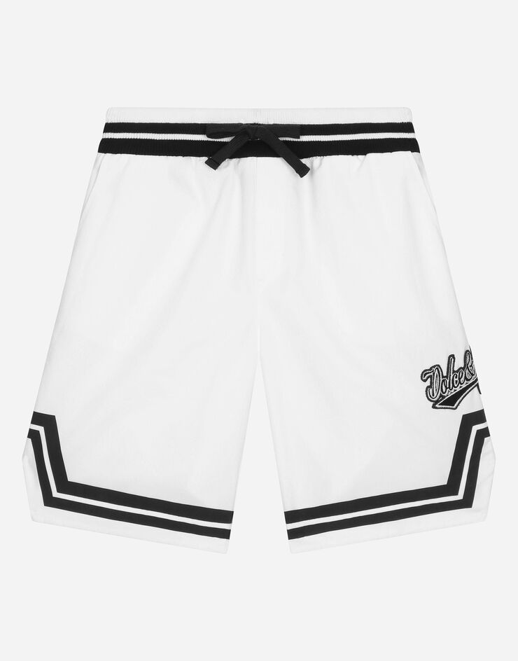 Dolce & Gabbana Poplin shorts with patch embellishment Blanco L43Q35G7L6V