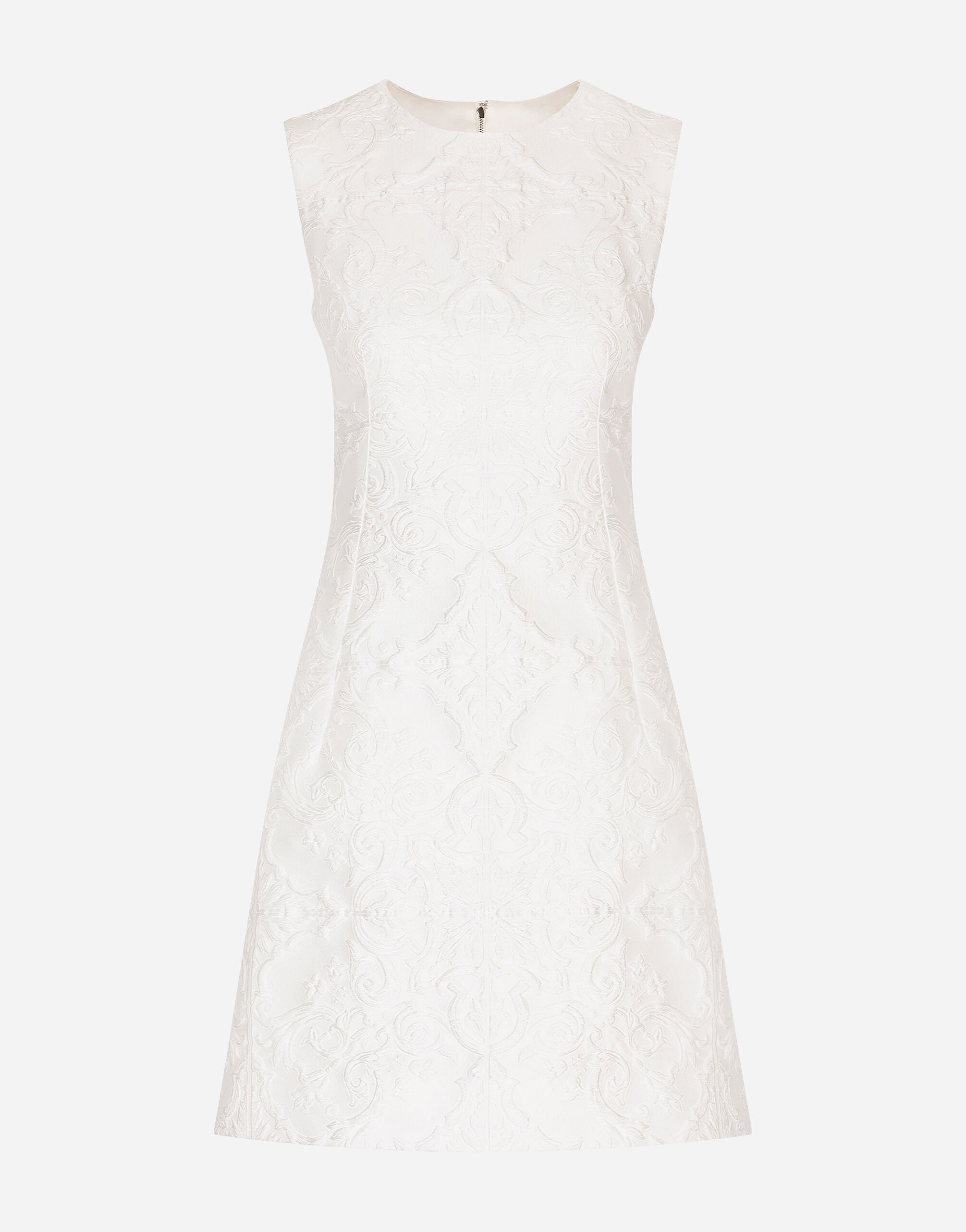 Short brocade dress in White for Women Dolce Gabbana US