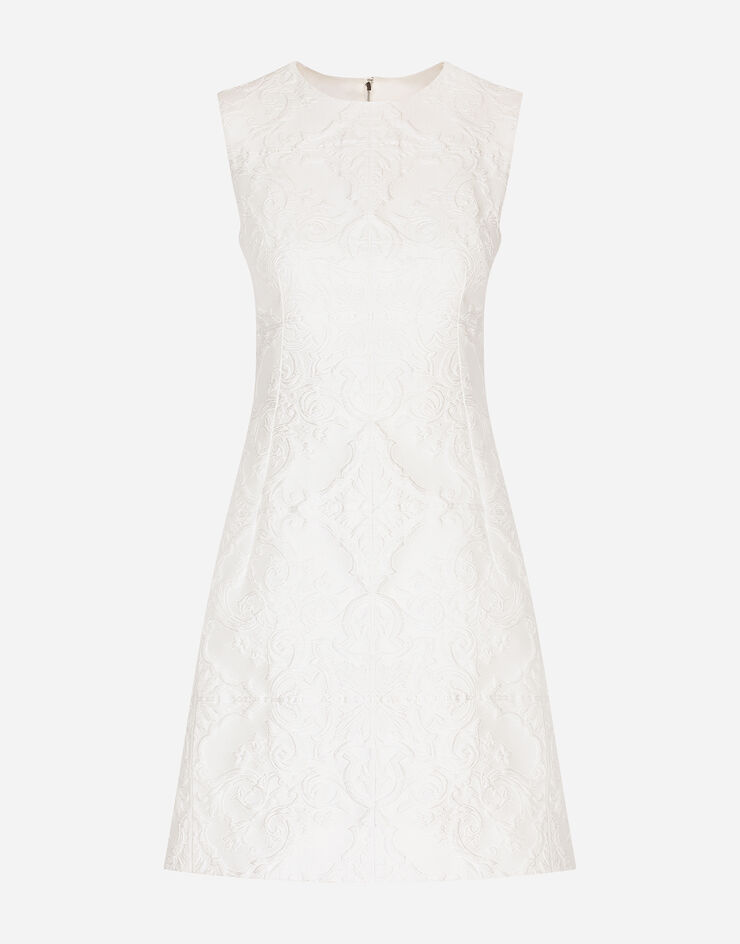 Dolce & Gabbana 브로케이드 미니드레스 화이트 F6D4NTHJMO9
