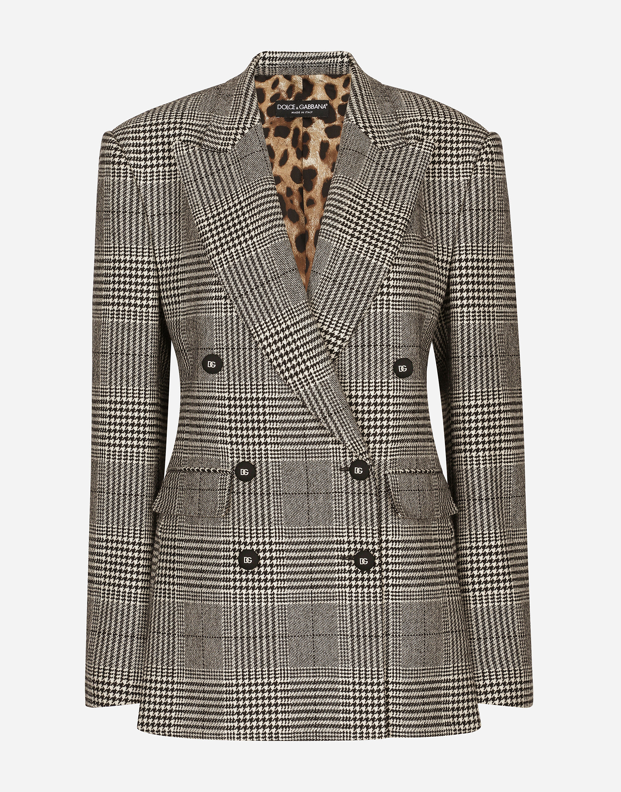 Dolce & Gabbana Glen plaid jacket with vents Multicolor F29QVTFQ2M5