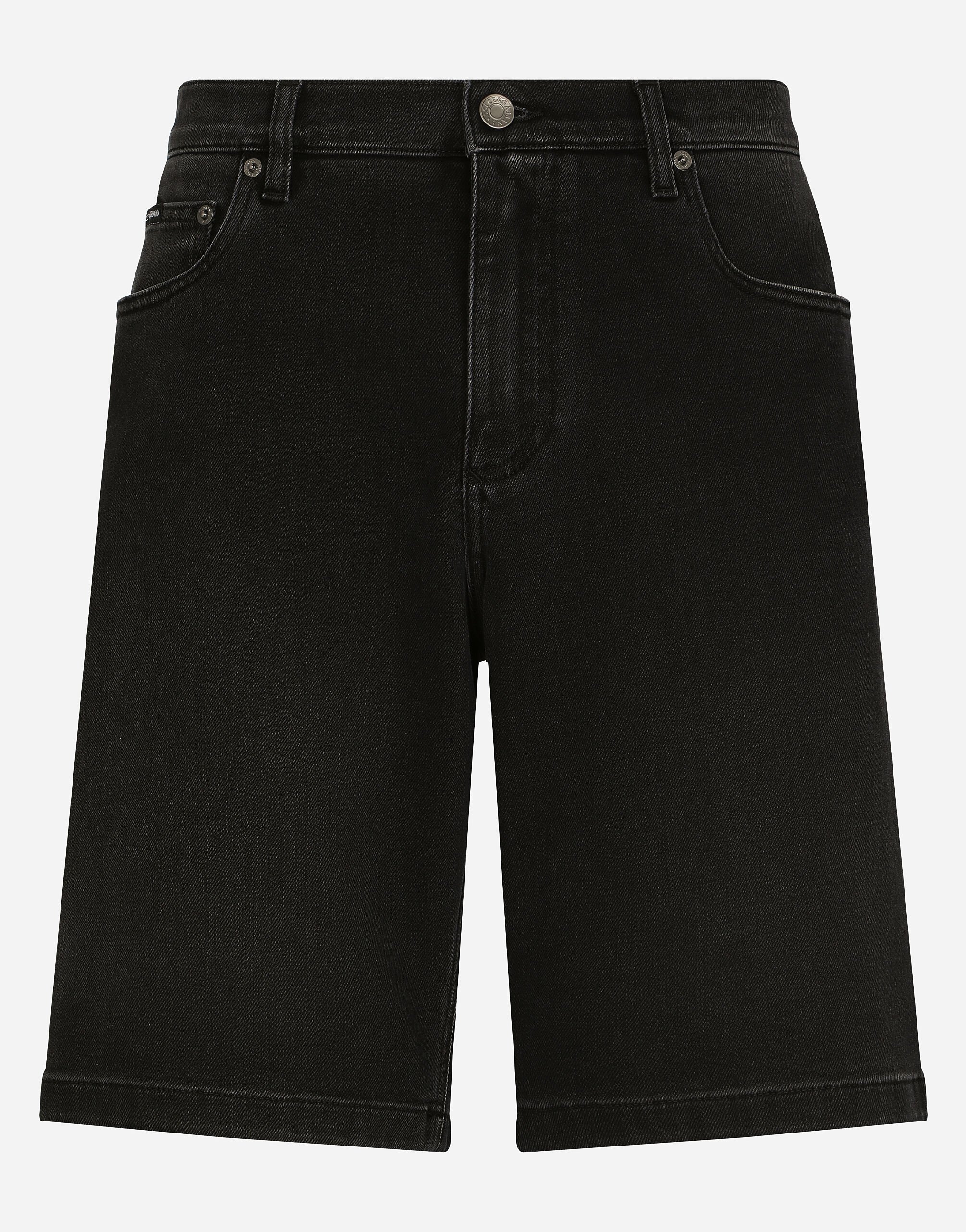 Dolce & Gabbana Эластичные джинсовые бермуды серого цвета черный VG4390VP187
