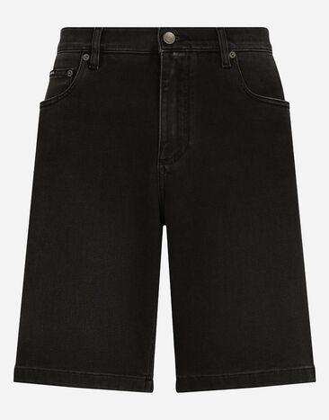 Dolce & Gabbana Bermuda jeans stretch grigio lavato Nero VG4390VP187