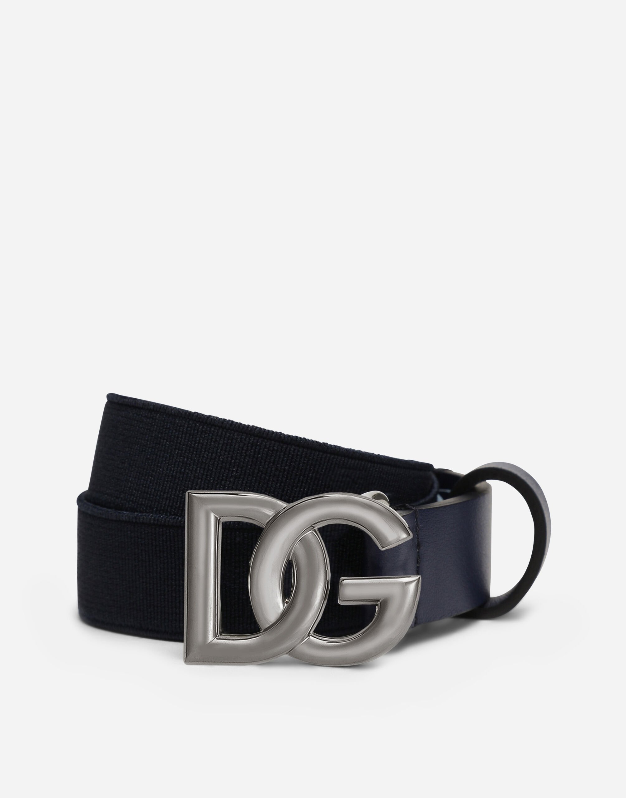 Dolce & Gabbana Cintura in elastico con logo DG Nero EC0076AQ616