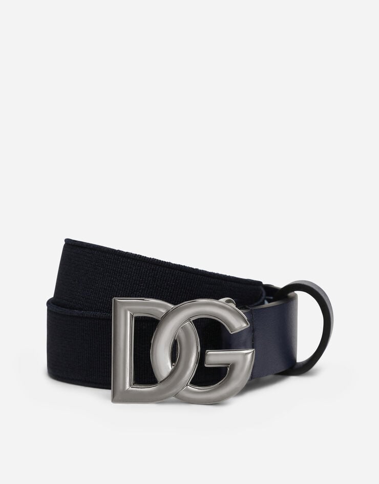 Dolce & Gabbana Gürtel aus Gummiband mit DG-Logo Blau EC0076AQ616