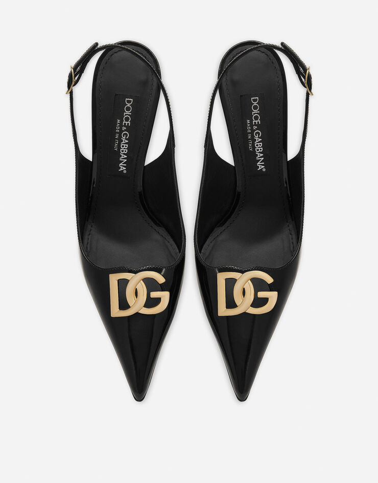 Dolce & Gabbana Zapato destalonado en piel de becerro brillante Negro CG0680A1037
