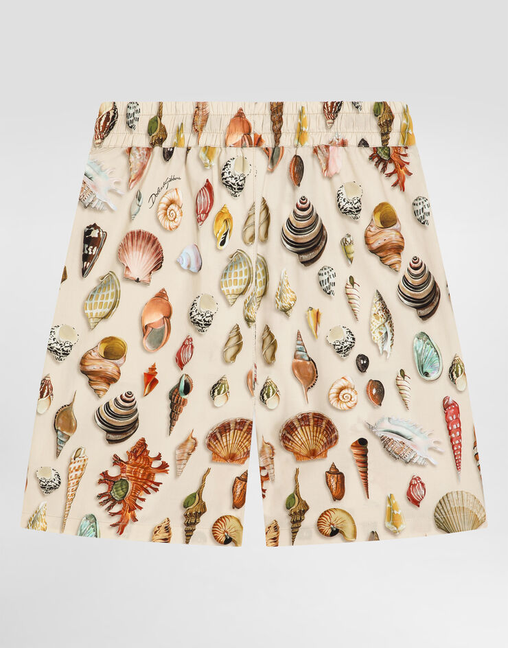 Dolce & Gabbana Shell-print poplin bermuda shorts Multicolor L43Q87HS5TS