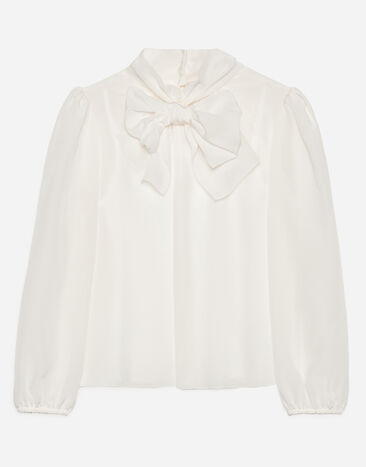 Dolce & Gabbana Blusa de crepé de china Blanco L53S56FU1H7
