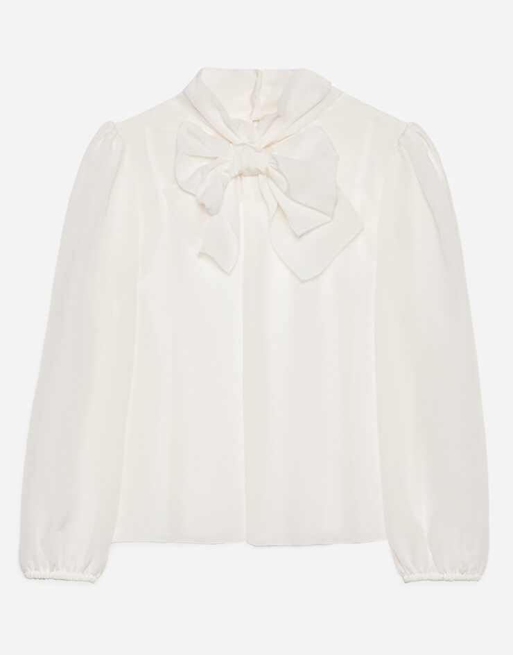 Dolce & Gabbana Blusa de crepé de china Blanco L53S56FU1H7