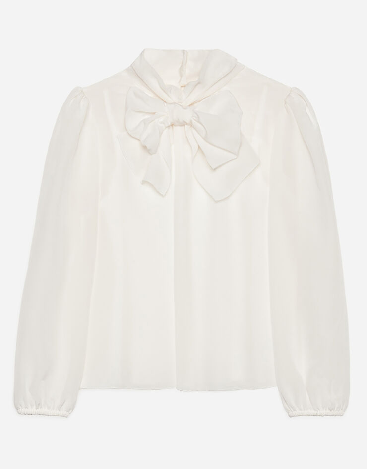 Dolce & Gabbana Blusa in crêpe de chine Bianco L53S56FU1H7