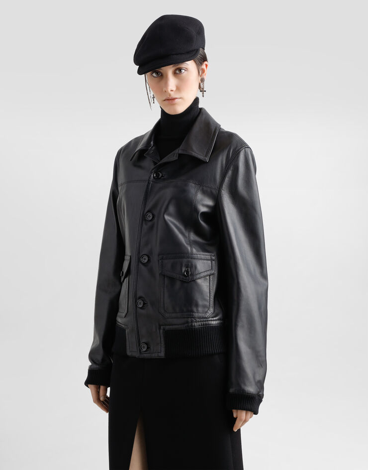 Dolce & Gabbana Chaqueta de napa de cordero Negro F9S39LHULFV