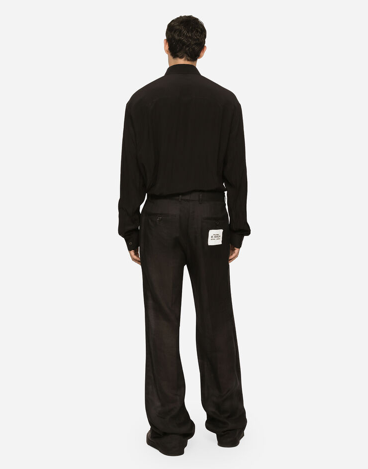 Dolce&Gabbana® Schwarz Leinen geradem | aus Bein Hose in für Herren mit Sartoriale