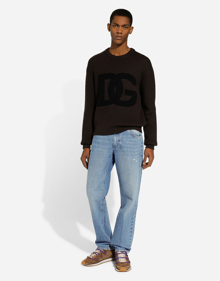 Dolce & Gabbana Classic jeans with DG embroidery Multicolor GP02XZG8LN1