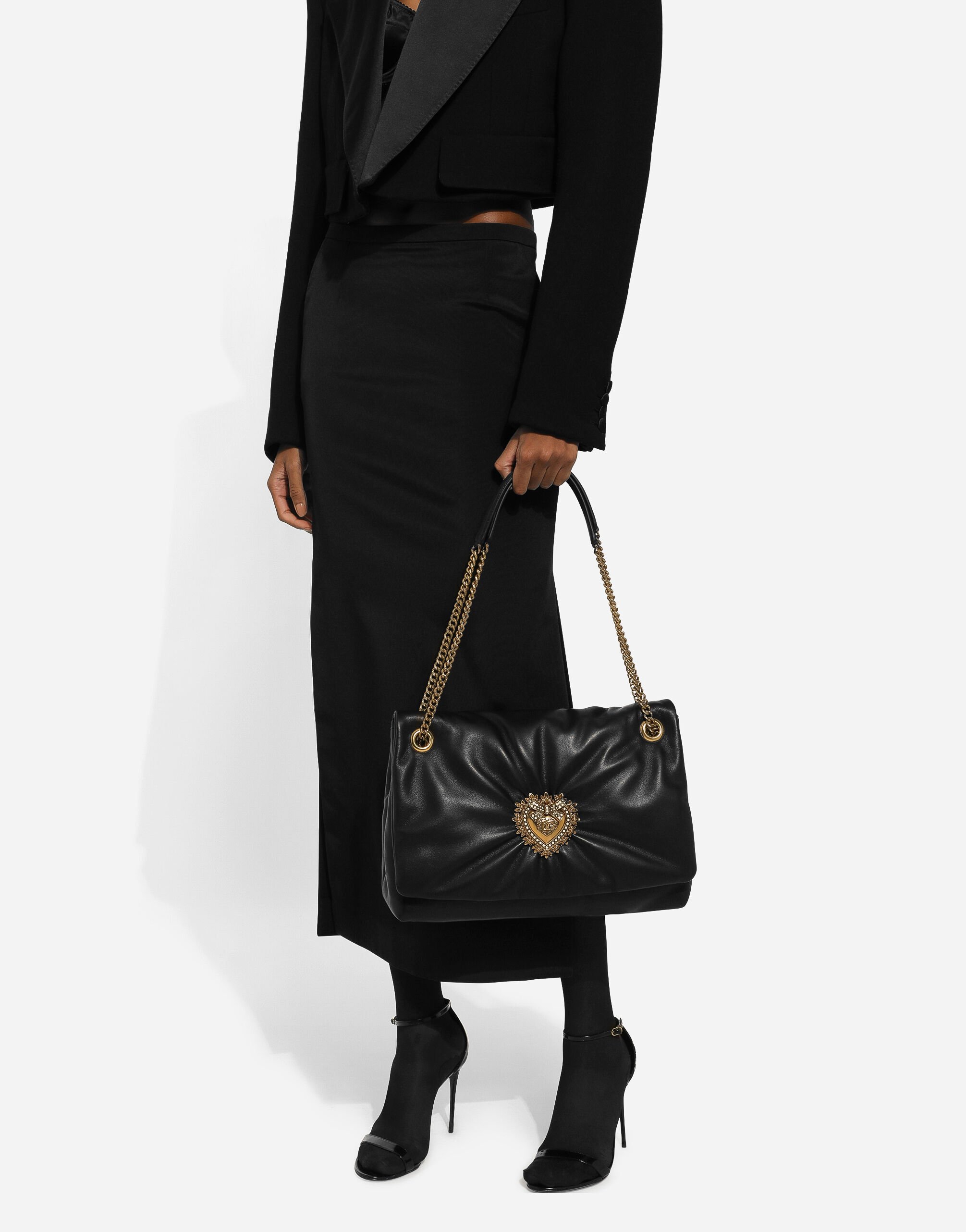 Dolce & Gabbana デボーション ソフト ラージ ショルダーバッグ ブラックのウィメンズ Large Devotion Soft shoulder bag