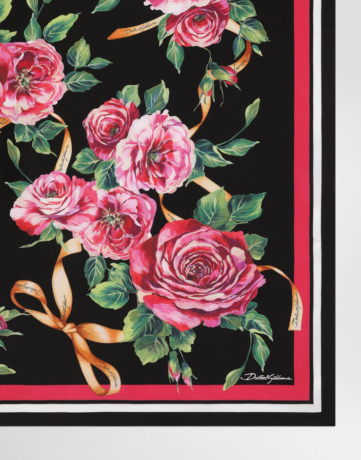 Dolce & Gabbana Rose-print silk twill foulard (70x70) Print FN092RGDCUJ