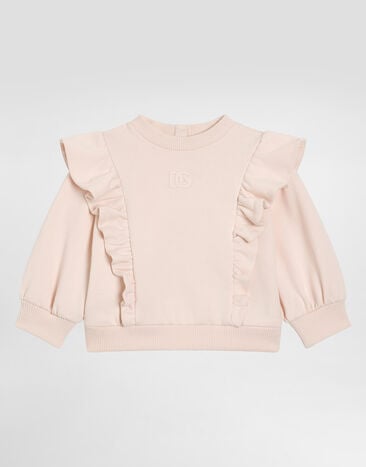 Dolce & Gabbana Fleece sweatshirt with lasered DG logo Pink L2JWCEG7PID