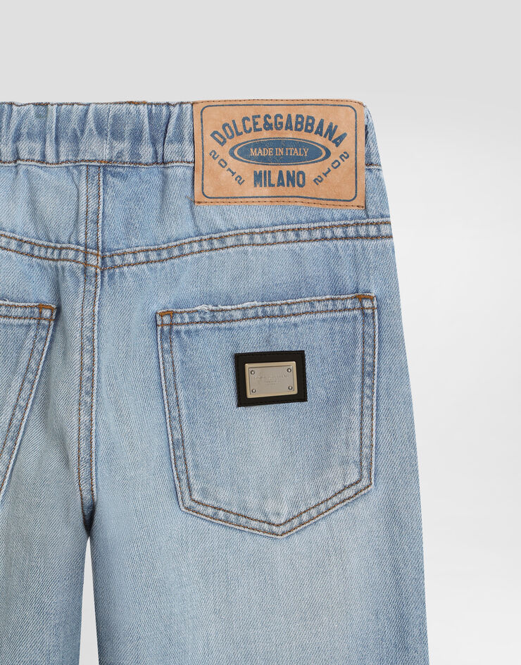 Dolce & Gabbana 5-pocket denim jeans with branded tag Multicolor L42F79LDC93
