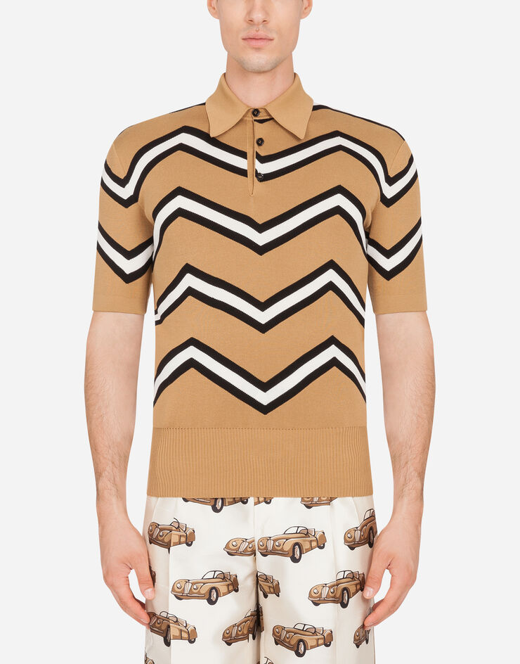 Maglia Polo In Seta Abbigliamento Uomo Dolce&Gabbana