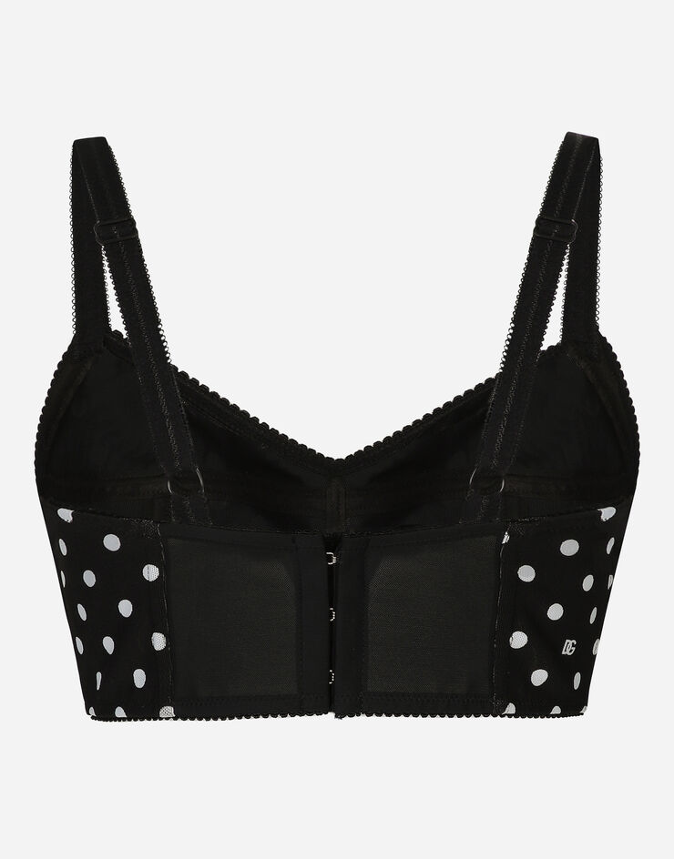 Dolce & Gabbana Top bustier en marquisette avec imprimé à pois Imprimé F7T18TFSUBG