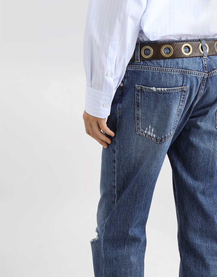 Dolce & Gabbana Jean classique en coton avec plaquette Multicolore GP02XDG8ME8