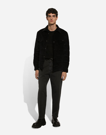 Dolce & Gabbana Quilted and padded corduroy jacket Black G9BCUTFUVFB