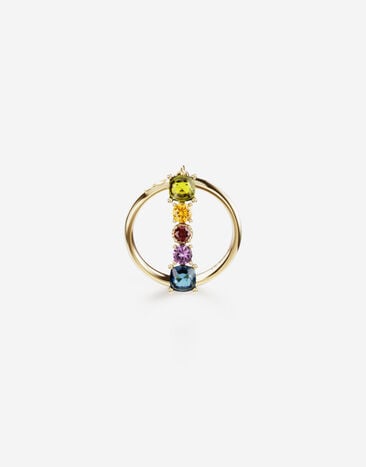 Dolce & Gabbana Rainbow alphabet I ring in yellow gold with multicolor fine gems Gold WRMR1GWMIXU