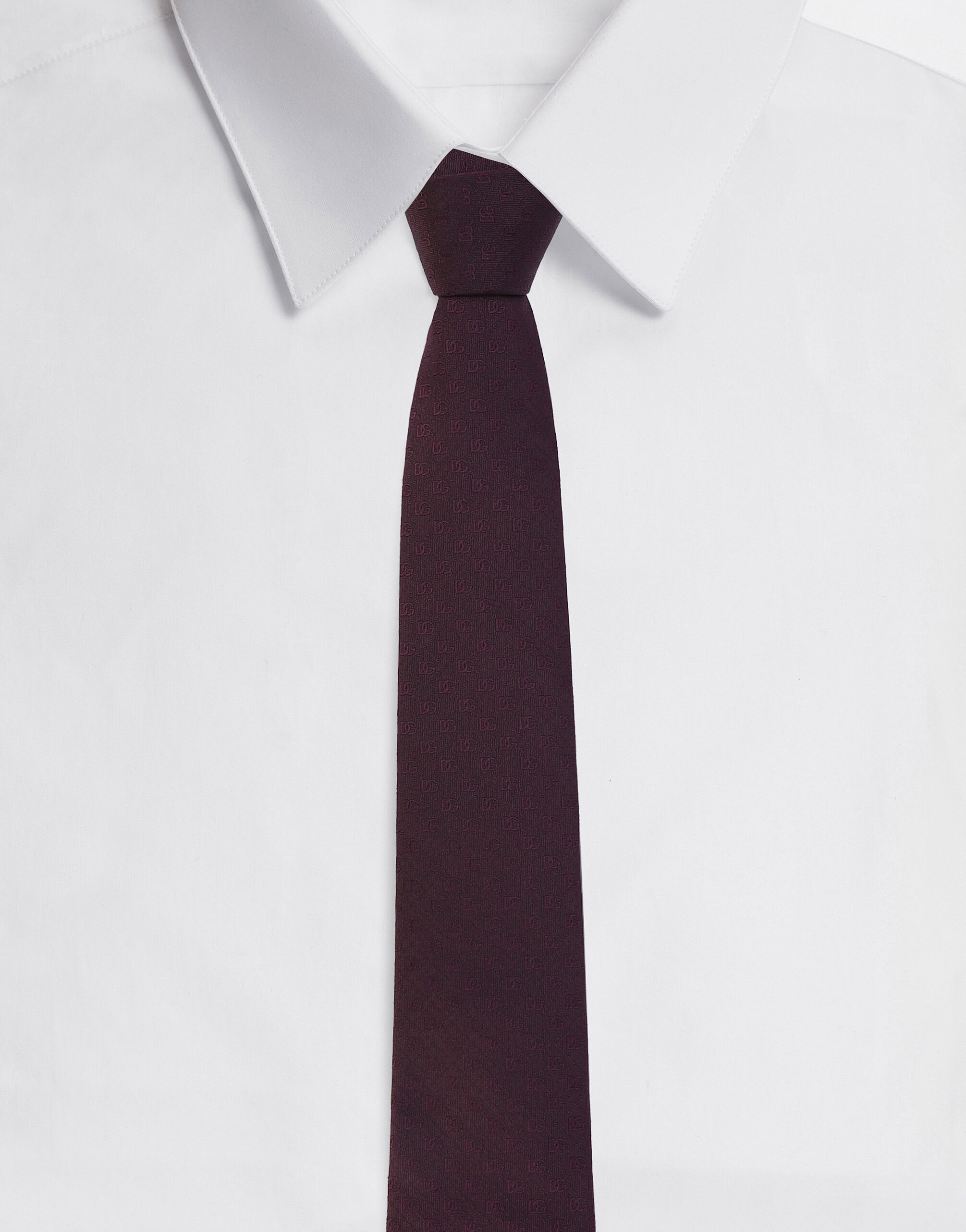 8-cm silk jacquard blade tie with DG logo in Purple for Men