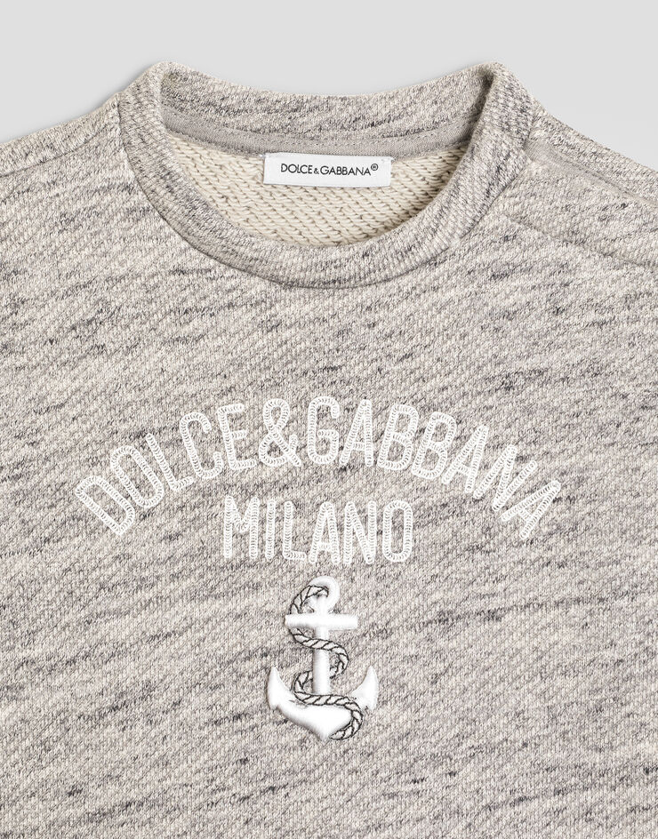 Dolce & Gabbana Cotton sweatshirt with logo Grey L1JWOGHU7Y4