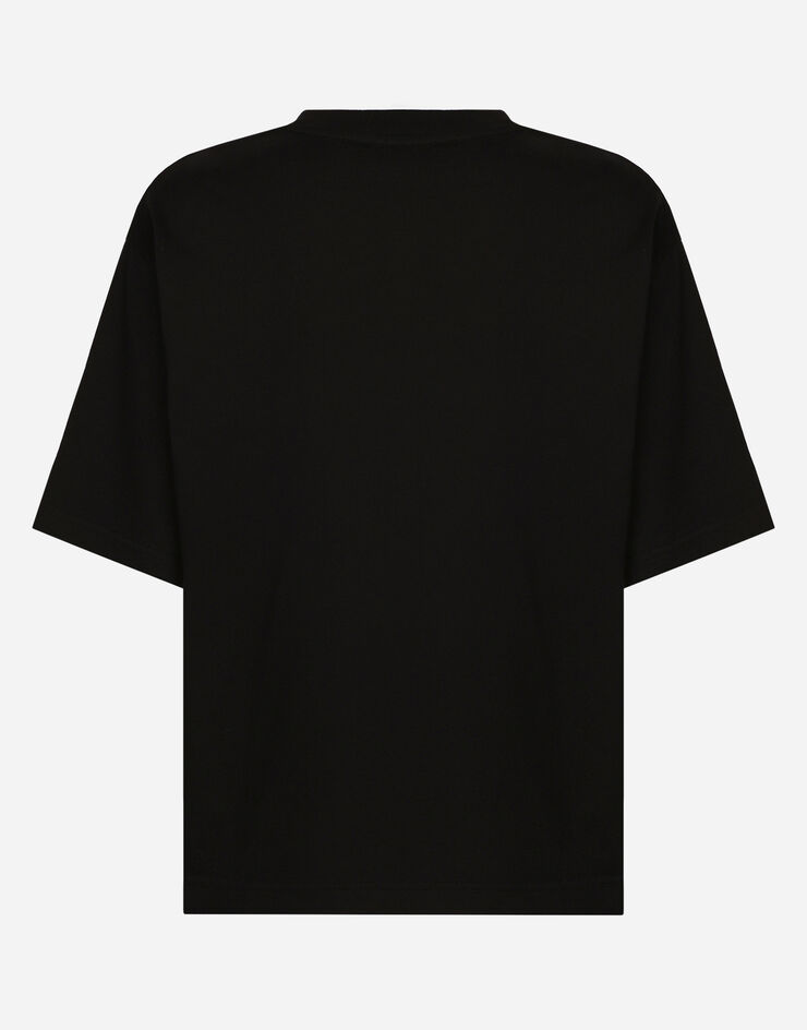 Dolce & Gabbana Jersey T-shirt with “Dolce & Gabbana” print Black F8O48TG7H4P