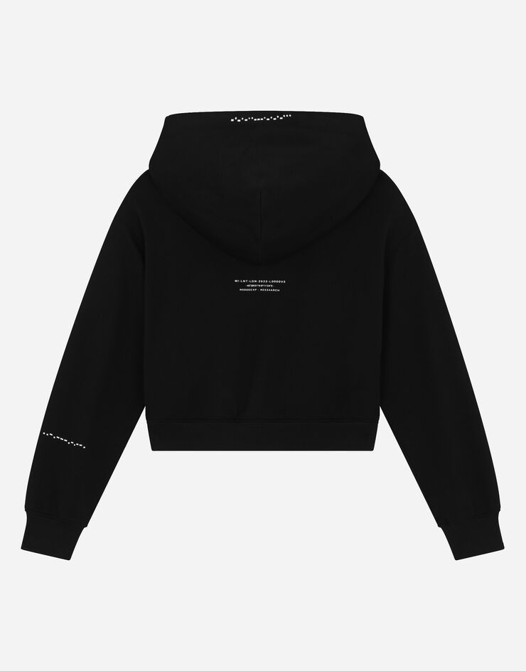 Dolce & Gabbana Zip-up hoodie with DGVIB3 print Black L8JWAPG7M6X