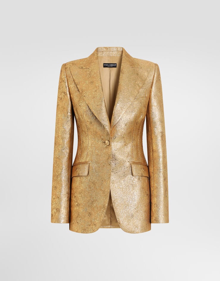 Dolce & Gabbana Lamé single-breasted jacquard jacket Gold F29QGTFJODW