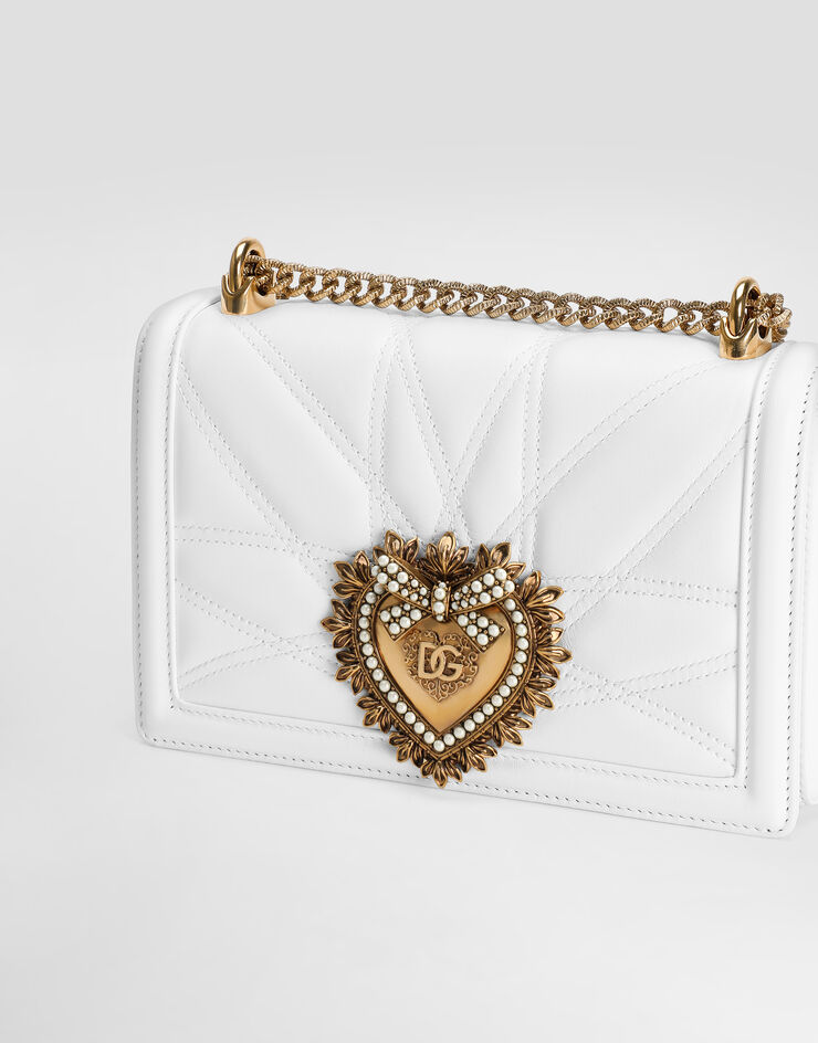 Dolce & Gabbana ディヴォーション バッグ ミディアム マトラッセナッパレザー ホワイト BB7158AW437